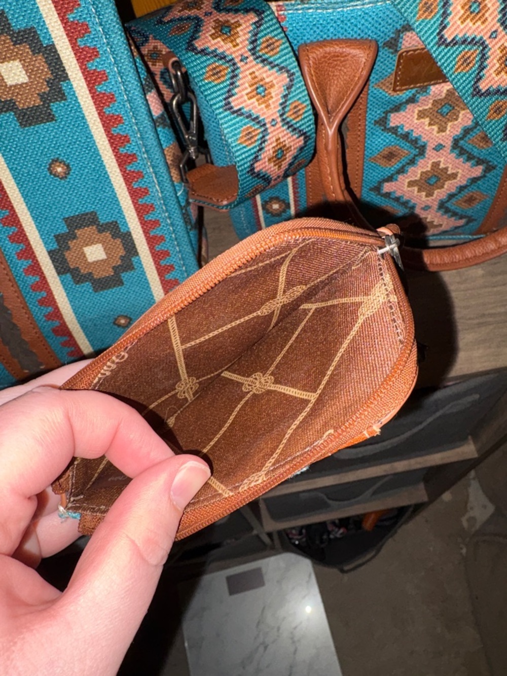 Wrangler Turquoise Pattern Tote and Crossbody Set - Picture 10 of 10